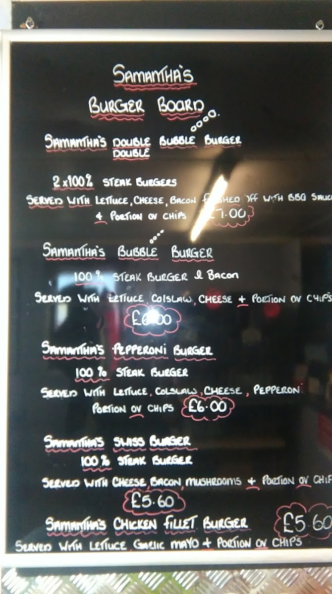 Menu Samanthas Diner @ Docklands Truck Park &wash-1