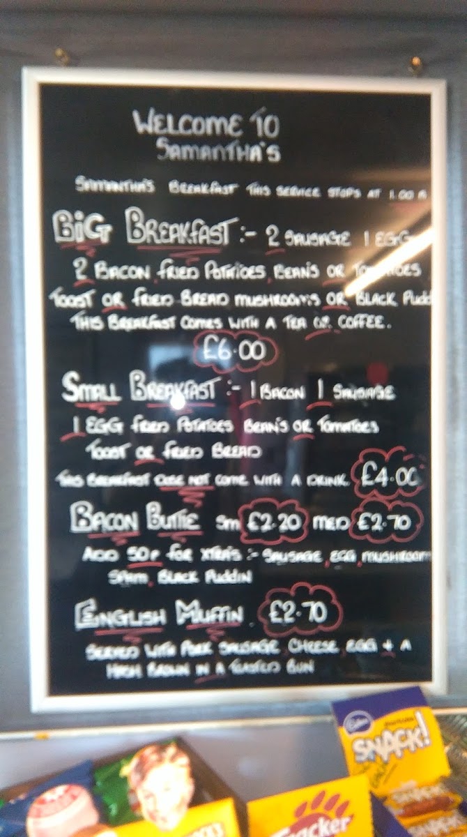 Menu Samanthas Diner @ Docklands Truck Park &wash-4